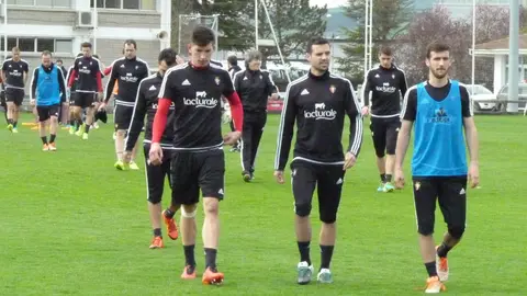 Los jugadores rojillos en Tajonar.