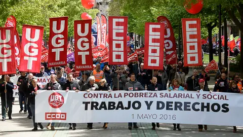 Manifestación del 1 de mayo de CCOO y UGT. PABLO LASAOSA 12