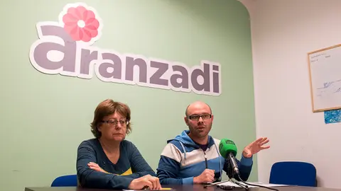 Rueda de prensa de Aranzadi en su sede de Pamplona. PABLO LASAOSA