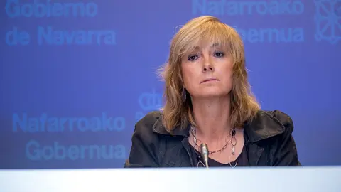 Ana Ollo, portavoz del Gobierno y consejera de Relaciones Ciudadanas e Institucionales, durante la rueda de prensa semanal del Gobierno de Navarra(2). IÑIGO ALZUGARAY