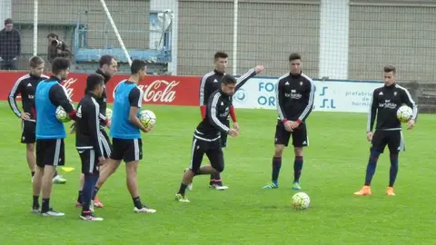 Los jugadores de Osasuna en Tajonar.