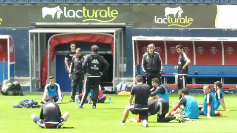Entrenamiento de Osasuna en El Sadar.