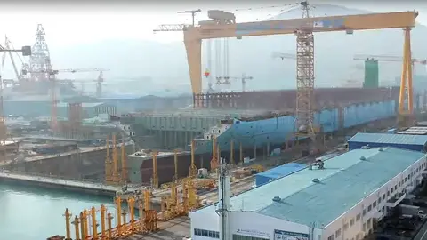 Espectacular time-lapse que muestra cómo se construyó el barco más grande del mundo.