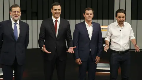 Debate entre Mariano Rajoy, Pedro Sánchez, Pablo Iglesias y Albert Rivera antes de las elecciojes del 26-J. EFE (11)
