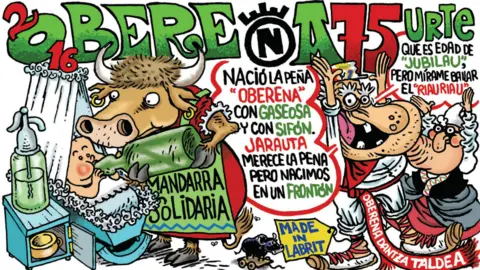 Pancarta peña Oberena 2016.