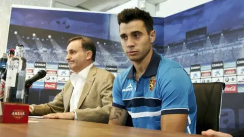 Jaime Romero en rueda de prensa en Zaragoza.