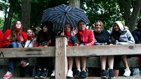 Séptimo encierro con toros de Núñez del Cuvillo en el callejón y Telefónica. JORGE NAGORE