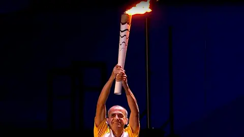 Vanderlei de Lima enciende el pebetero de los Juegos Olímpicos de Río 2016. TVE