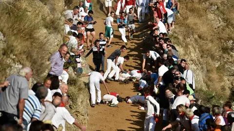 Imágenes del segundo encierro del Pilón en Falces PABLO LASAOSA