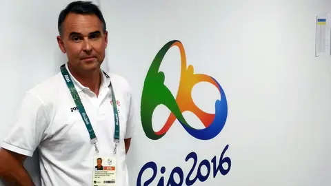 Javier Izu, periodista de RNE en Pamplona, en los JJ.OO. de Río de Janeiro 2016. (Cedida Javier Izu).