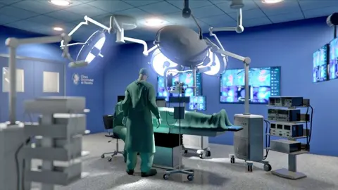 El quirófano recreado que verá la luz en la CUN de Madrid. 