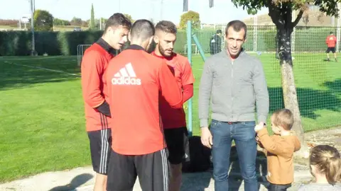 Patxi Puñal en Tajonar junto a Torres, Oriol Riera y Miguel Flaño.