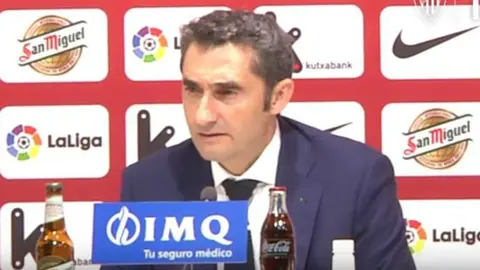 Ernesto Valverde en rueda de prensa.