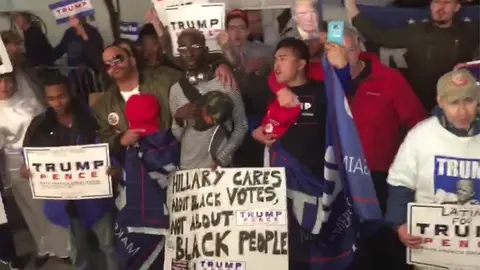 Partidarios de Trump celebran su victoria en Nueva York. 