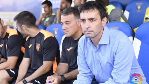 Asier Garitano entrena al Leganés. Lfp.