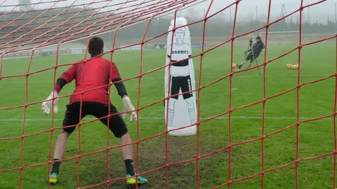 El portero Juan Pérez, en Tajonar.