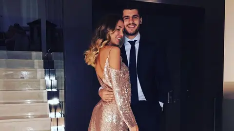 Álvaro Morata y su novia, Alice Campello, en una imagen compartida por el futbolista del Madrid en su Instagram