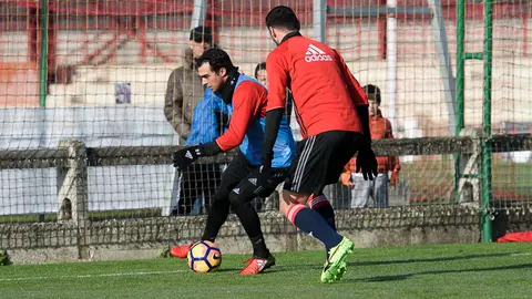 Osasuna en el último entrenamiento antes del partido contra el Depor. PABLO LASAOSA 13