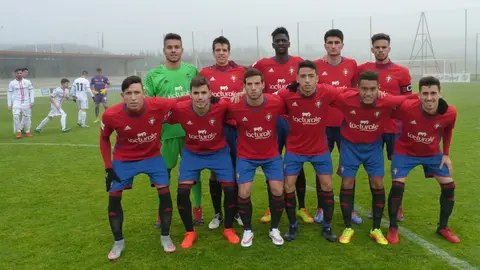 Equipo titular de Osasuna B ante la Leonesa en Tajonar.