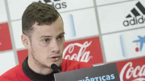 Oriol Riera en rueda de prensa. CA Osasuna.