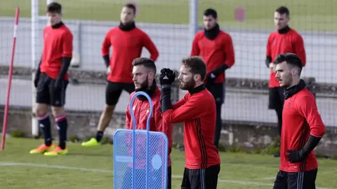 Torres, Tienza y Márquez en Tajonar. Efe.