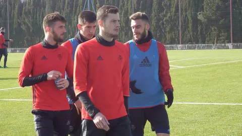 Oriolm Riera en primer plano, en Tajonar.