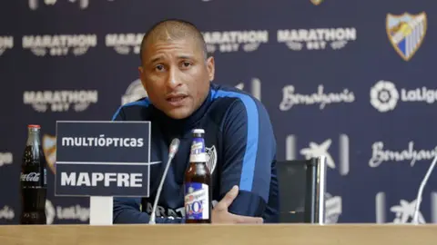 Marcelo Romero en rueda de prensa. Foto Málaga CF