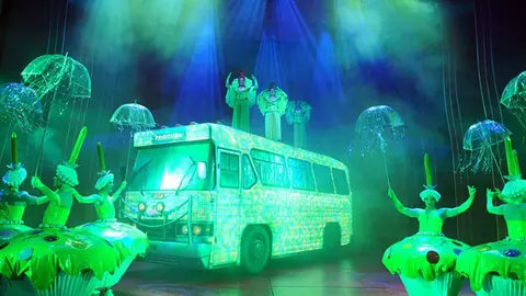 Imagen de la representación del musical Priscilla la reina del desierto que se representa este fin de semana en Baluarte WEB OFICIAL MUSICAL