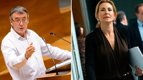 El parlamentario Patxi Leuza y la portavoz del PPN en la Cámara de Navarra, Ana Beltrán