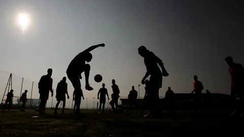 Osasuna en su último entrenamiento antes de viajar para enfrentarse al Celta de Vigo. PABLO LASAOSA 01