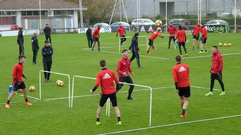 Entrenamiento de Osasuna en Tajonar.