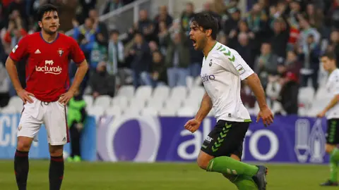 Abdon Prats canta el gol del Racing ante Osasuna. Twitter Racing.