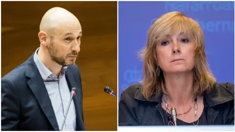 Iñaki Iriarte (UPN) y Ana Ollo (consejera del Gobierno de Navarra).