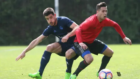 Sergio León en el amistoso de Zubieta. Foto CA Osasuna.