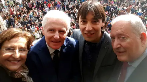 Blanca Aldanondo, Luis Durán, Diego Carasusán y Jesús Marquina, pregoneros del Volatín de este sábado en Tudela.