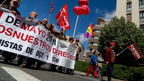 Manifestaciones del Primero de Mayo organizadas por las diferentes organizaciones sindicales en Navarra (15). IÑIGO ALZUGARAY
