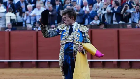 El diestro Javier Jiménez en La Meastranza durante la Feria de Abril.