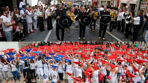 Pamplona se vuelca en el rodaje de un videoclip de mariachis con una canción de San Fermín