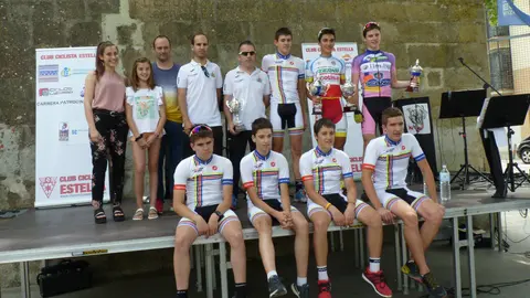 Podium final de la carrera de cadetes en Murieta.