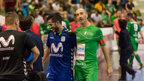 Partido entre Magna Gurpea e Inter Movistar correspondiente a las semifinales por el título de Liga disputado en el pabellón Anaitasuna (06). IÑIGO ALZUGARAY