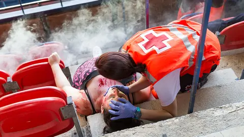 Simulacro de atentado terrorista en el estadio de El Sadar (07). IÑIGO ALZUGARAY