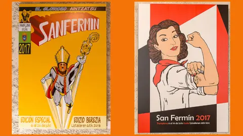 Exposición de carteles de San Fermín seleccionados por el jurado para la exposición de Condestable. ÍÑIGO ALZUGARAY (7)