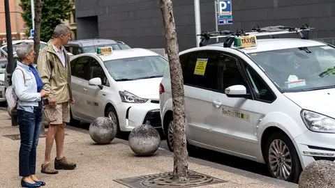 La Asociación Independiente de Taxistas Autopatronos de Navarra se adhiere a la convocatoria de huelga a nivel nacional contra las licencias VTC (09). IÑIGO ALZUGARAY
