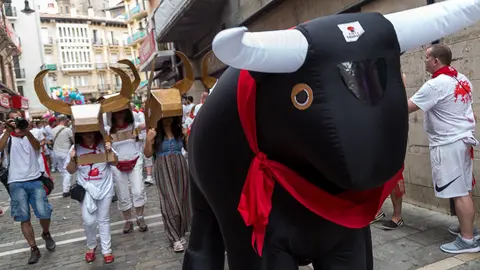 Manifestación antitaurina 'Kalejira Festiva' en el casco antiguo. IÑIGO ALZUGARAY (19)