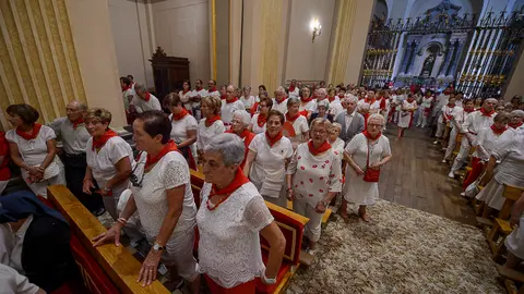 Misa en la Capilla de San Fermín en honor a los mayores en su día grande de 2017. PABLO LASAOSA 14