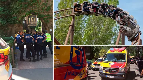 Los servicios de emergencia de Madrid atienden a los heridos en el parque de atracciones. EMERGENCIAS.