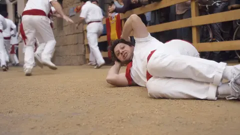 Una imagen del vídeo del encierro de los Bulldogs