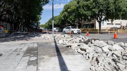 Trabajos de reordenación del tráfico del Ensanche y Casco Antiguo de Pamplona para convertir algunas calzadas en ciclocalles (08). IÑIGO ALZUGARAY