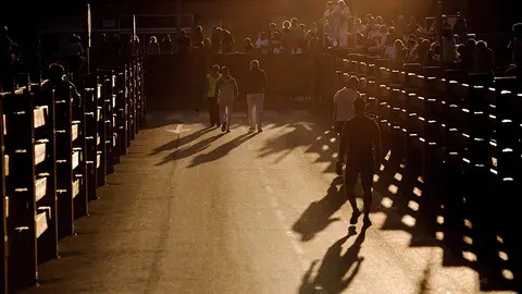 Tercer enccierro de las fiestas de Tudela con la ganaderia navarra de Ana Corera de Larraga. MIGUEL OSÉS (1)