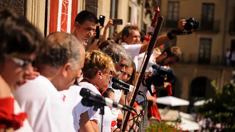 Chupinazo de Tafalla 2017 lanzado por Anfas. MIGUEL OSÉS